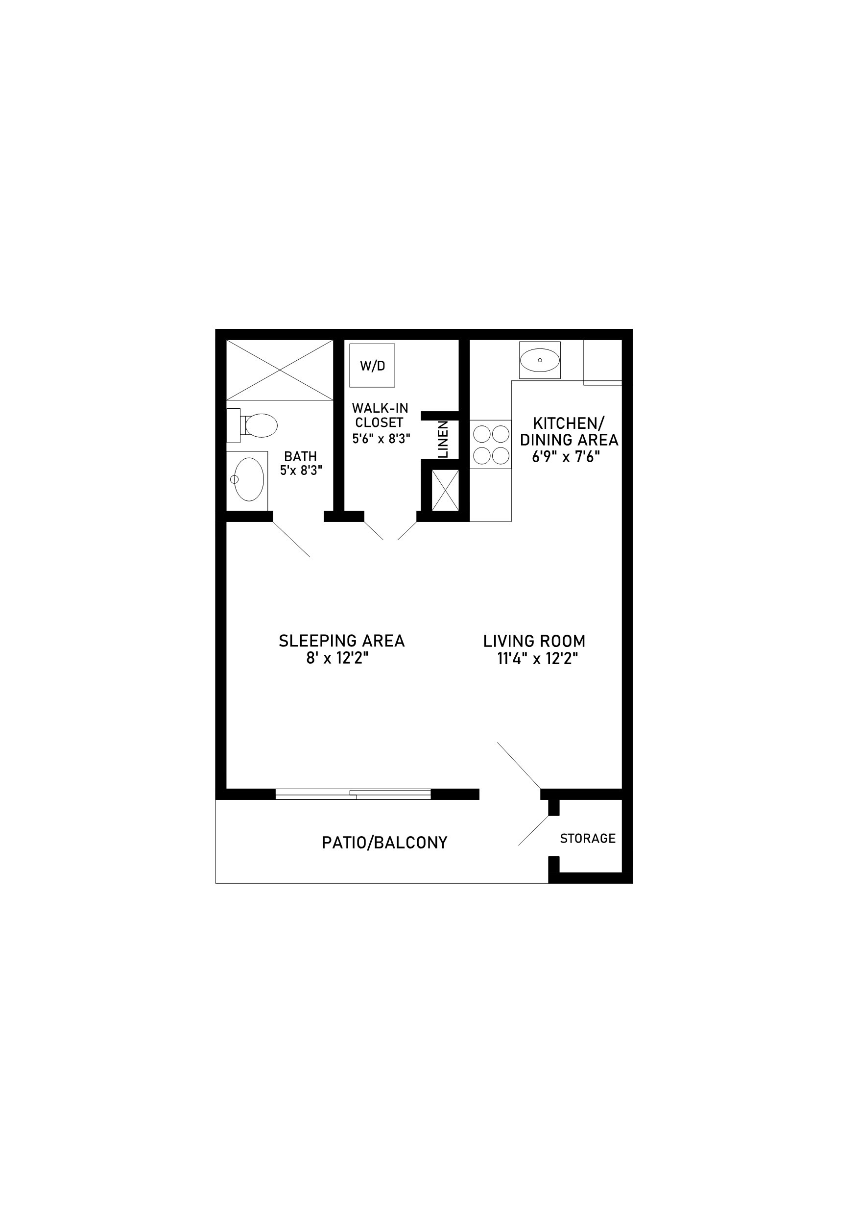 Studio apartment floor plan