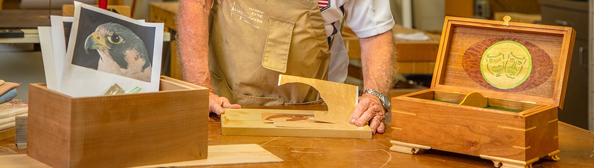 Man woodworking at Covenant Living of Mount Miguel