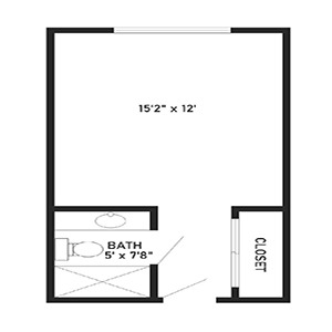 Assisted living studio floor plan