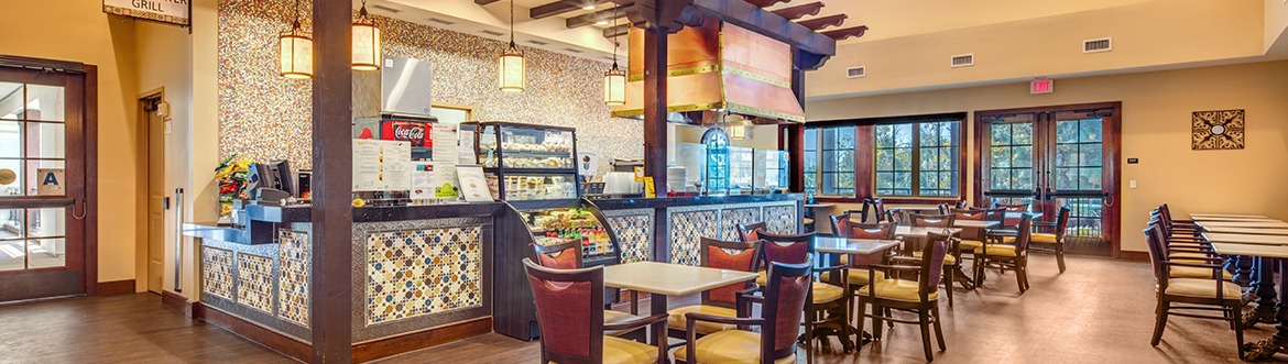 Dining room with snack counter at Covenant Living of Mount Miguel