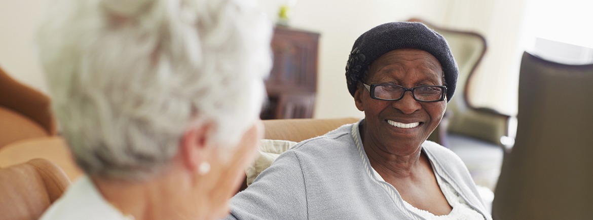 Senior residents chatting